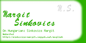 margit sinkovics business card